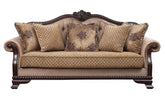 Chateau De Ville Fabric & Espresso Finish Sofa Model 58265 By ACME Furniture